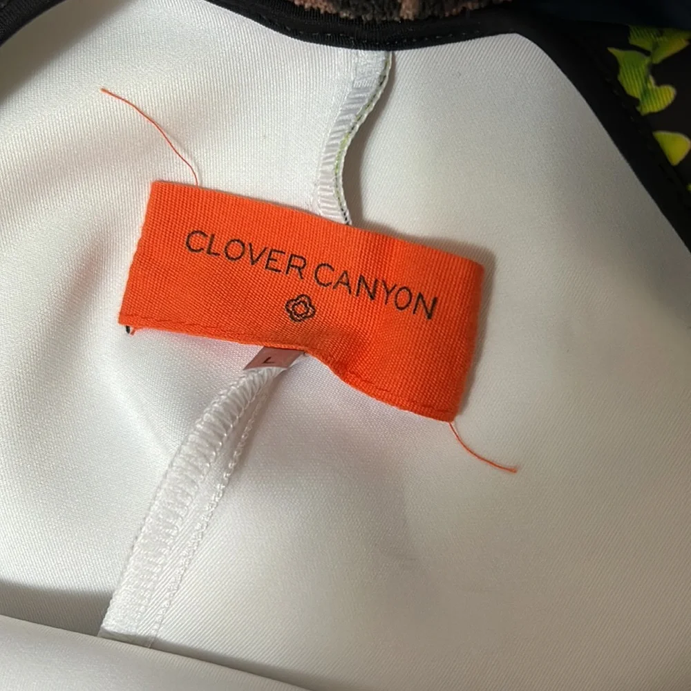 Clover Canyon Polyester Spandex Tank Mini Dress size Large L. Orange Multi color - Picture 3 of 4